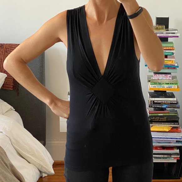 Banana Republic Black Stretch Top Size XS - Picture 2 of 6